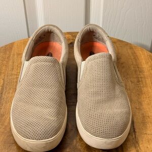 Dr. Scholl's Women's Tan Perforated Slip-On Casual Shoes